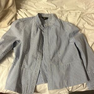 Blue and white sweater